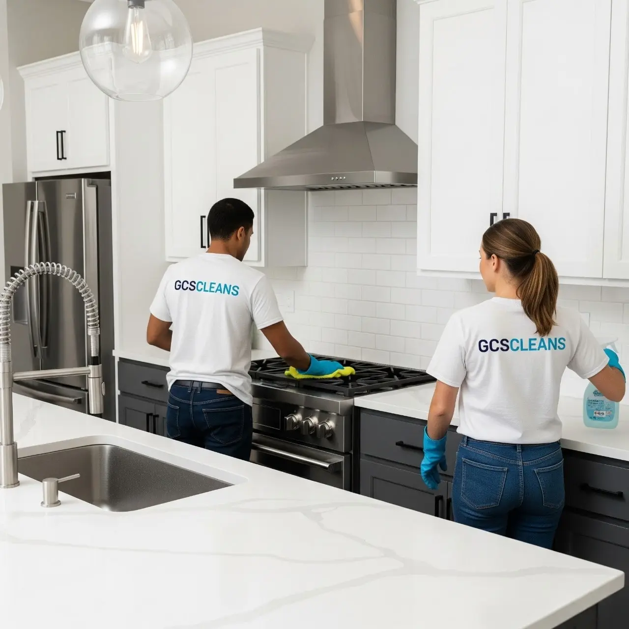 A Commercial Kitchen Cleaning Services Lexington SC team scrubbing down commercial kitchen equipment