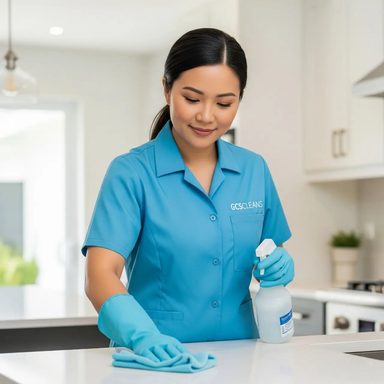A Professional house cleaning service Lexington SC cleaners working in a home setting