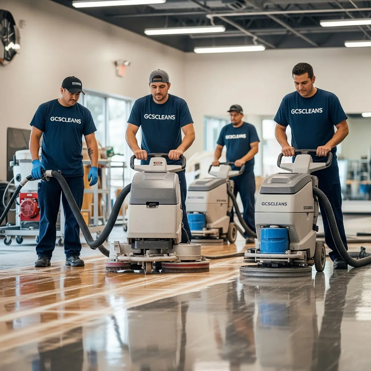 A commercial floor waxing services Lexington SC cleaners work image