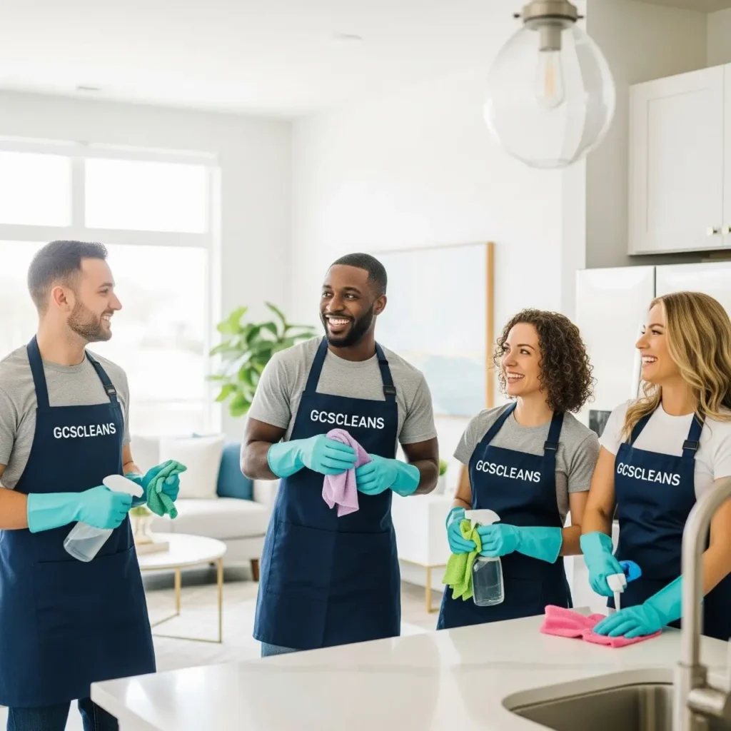 A professional apartment cleaning service Lexington SC cleaning team working in an apartment