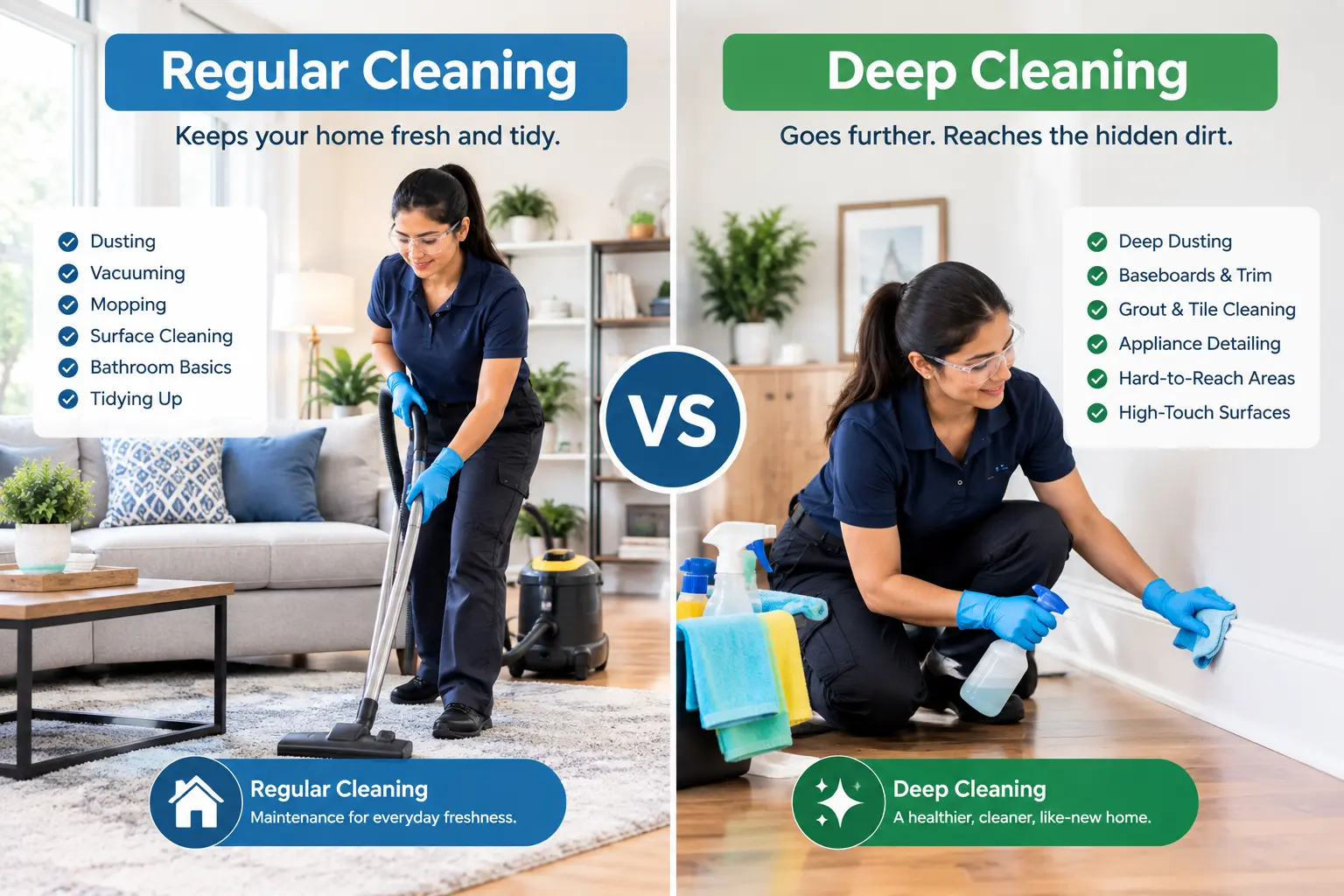 Regular vs. Deep Cleaning tips from GCS Cleans